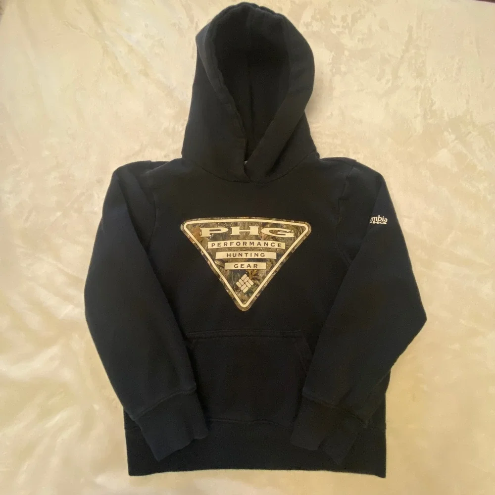 Columbia Kids Boys Size S‎ 7/8 Black PHG Performance Hunting Gear Hoodie